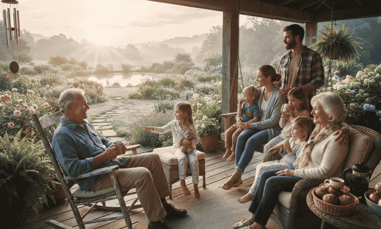 Thursday morning blessings for family with loved ones sharing a peaceful moment together