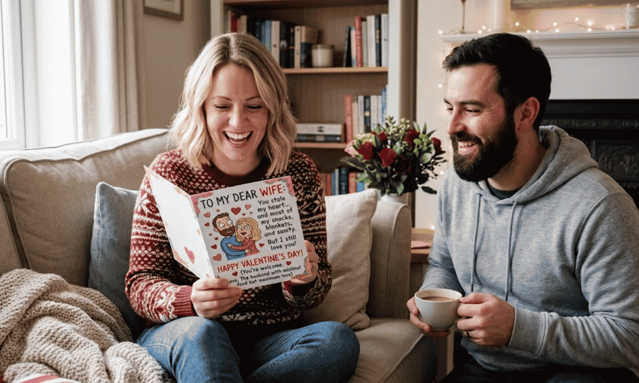 Funny Valentine wishes for wife with humorous and romantic messages for Valentine's Day